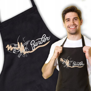 Fartuch Czarny Na Prezent Dla Fryzjera BARBER Wz