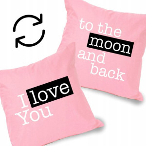 Poduszka Różowa Prezent LOVE YOU TO THE MOON Wzory