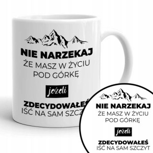 Kubek Biały Na Prezent Motywacyjne Napisy Wzory