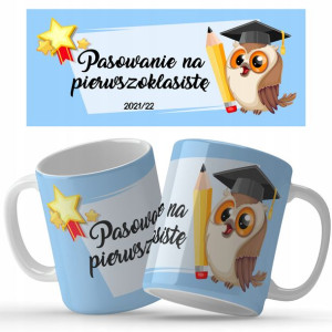 Kubek Biały PASOWANIE NA PIERWSZOKLASISTĘ Wzory