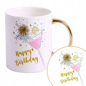 Kubek Złoty Na Prezent Urodziny HAPPY BIRTHDAY Wz