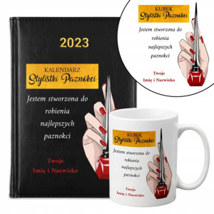 Zestaw Kalendarz Kubek STYLISTKI PAZNOKCI IMIĘ