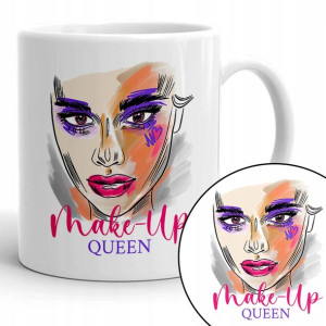 Kubek Biały Dla Kosmetyczki MAKE UP QUEEN Wzory