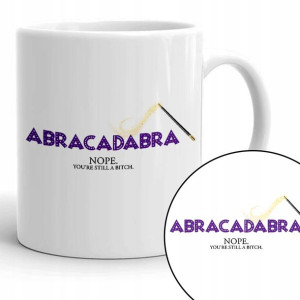 Kubek Biały Na Prezent ABRACADABRA Zabawne Wzory