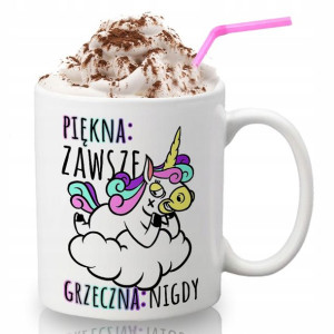 Kubek Biały Na Prezent Jednorożec PIĘKNA ZAWSZE Wz