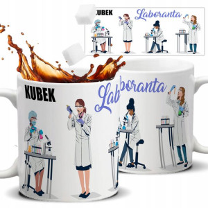 Kubek Biały Na Prezent Upominek DLA LABORANTA Wz