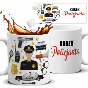 Kubek Biały Na Prezent Upominek DLA POLICJANTA Wz
