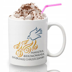Kubek Biały Pamiątka Sakramentu Bierzmowania Wzory