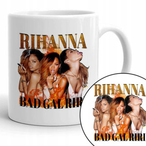 Kubek Biały Prezent Dla Fana RIHANNA BAD GIRL Wz