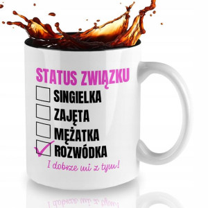 Kubek Black Prezent Status Związku ROZWIEDZIONA Wz