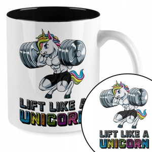 Kubek Czarny LIFT LIKE A UNICORN Jednorożec Wzory
