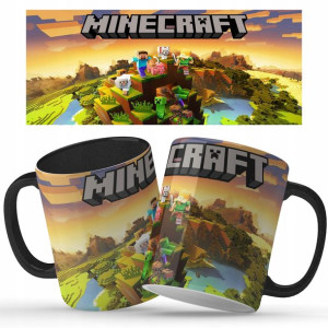 KUBEK Czarny Prezent Dla Gracza MINECRAFT Wzory