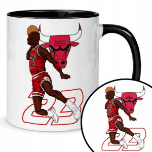 Kubek Czarny Prezent Koszykówka CHICAGO BULLS Wz