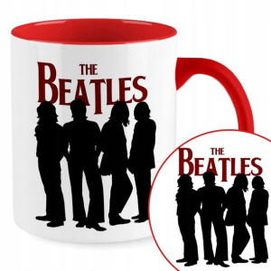 Kubek Czerwony Prezent Rockowe THE BEATLES Wzory
