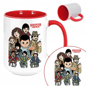 Kubek Duży RED XXL Prezent STRANGER THINGS WZORY