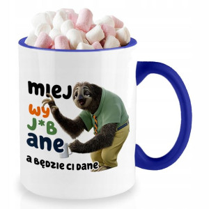 Kubek Granat Leniwiec MIEJ WYJ*BANE BĘDZIE CI DANE
