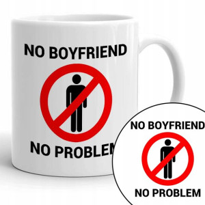 Kubek Na Prezent Dla Singielki NO BOYFRIEND Wzory