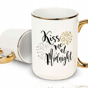 Kubek Złoty XXL Na Prezent KISS ME AT MIDNIGHT Wz