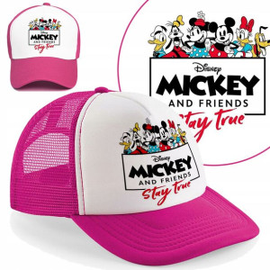 CZAPKA Fuksja z Daszkiem Na Lato MICKEY TOP WZORY