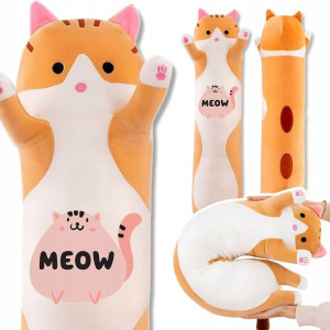 Miś Maskotka Na Prezent Długi Kotek Rudy MEOW Wz