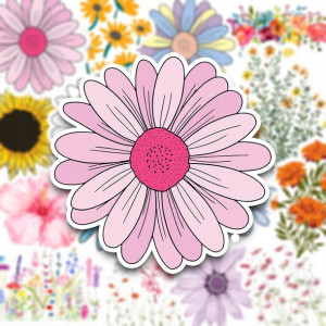 Naklejki Do Kartek Albumu KWIATY FLOWER Arkusz A4