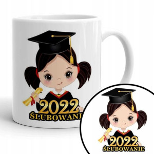 Kubek Biały NA ŚLUBOWANIE 2022 Dla Dziewczynki Wz