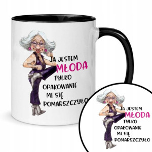 Kubek Czarny Na Prezent Dla Emerytki Śmieszne Wz