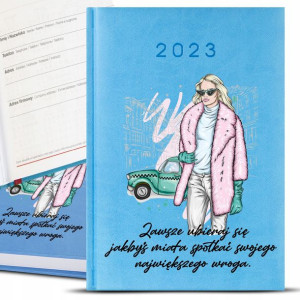 Kalendarz Błękitny A5 2023 KOBIECE SUBTELNE Wzory