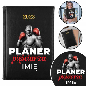 Kalendarz CZARNY A5 2023 DLA PIĘŚCIARZA IMIĘ Wz