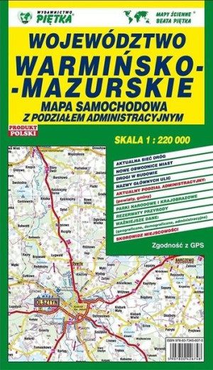Województwo Warmińsko-Mazurskie 1:220 000 mapa