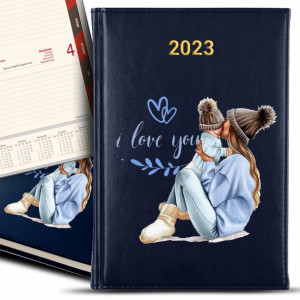 Kalendarz Planer GRANATOWY A5 2023 DLA MAMY Wzory