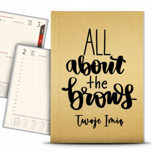 Kalendarz Złoty A5 2023 ALL ABOUT BROWS Imię Wzory