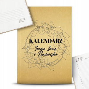 Personalizowany Kalendarz Złoty Planer A5 2023 Wz