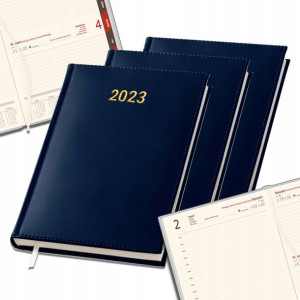 Zestaw 3 Kalendarzy Granatowych A5 2023 Do Firmy