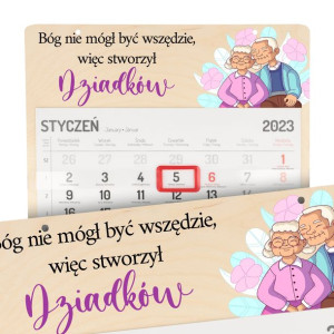 Kalendarz Ścienny Drewno 2023 DLA DZIADKÓW Wzory