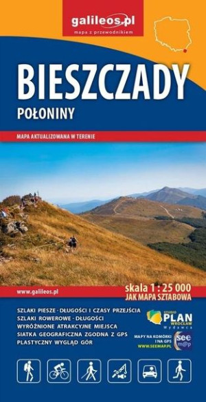 Mapa turystyczna - Bieszczady Połoniny 1:25 000 praca zbiorowa