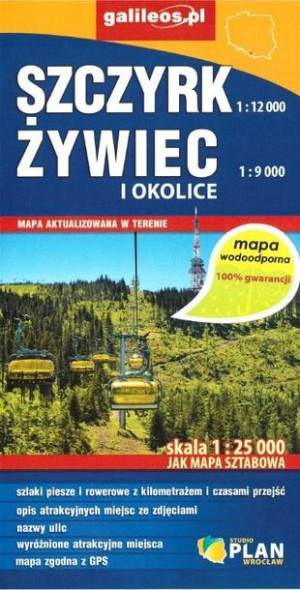 Mapa wodoodporna - Szczyrk, Żywiec i okolice praca zbiorowa