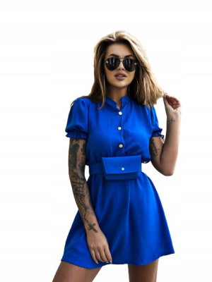 Damska Elegancka Luźna Sukienka Mini Z Paskiem