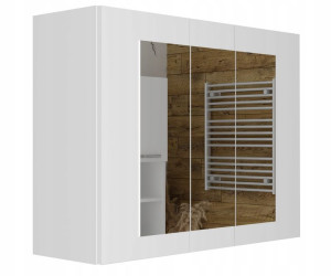 Szafka łazienkowa z lustrem 80 cm - BIAŁA