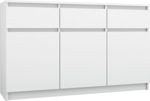 Duża Komoda 3 Szuflady + 3 Szafki 120cm Biała