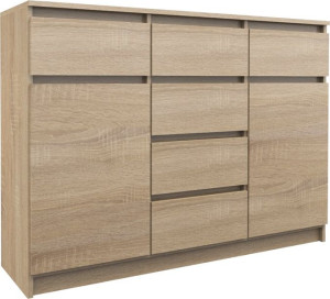 Komoda 140cm X 100 X 38 Sonoma 6 Szuflad 2 Szafki