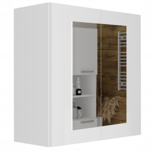 Szafka łazienkowa z lustrem 60 cm - BIAŁA