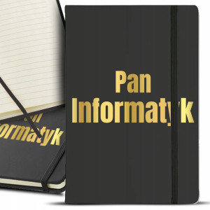 NOTES Czarny A5 GOLD Złocenie DLA INFORMATYKA Wz