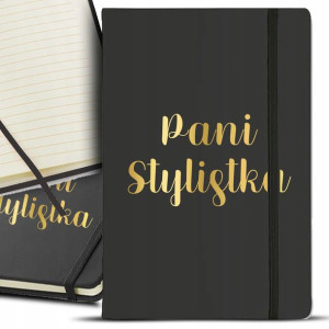 NOTES Czarny A5 GOLD Złocenie DLA STYLISTKI Wzory