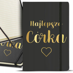 NOTES Czarny A5 GOLD Złocenie NAJLEPSZA CÓRKA Wz