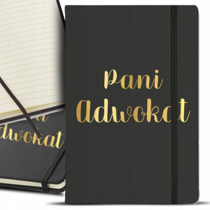 NOTES Czarny A5 GOLD Złocenie PANI ADWOKAT Wzory