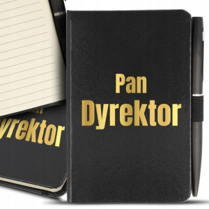 NOTES Czarny A6 Długopis GOLD PAN DYREKTOR Wzory