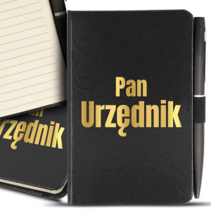 NOTES Czarny A6 Długopis GOLD PAN URZĘDNIK Wzory