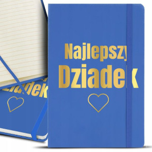 NOTES Granat A5 GOLD Złocenie NAJLEPSZY DZIADEK Wz