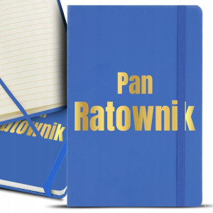 NOTES Granat A5 GOLD Złocenie PAN RATOWNIK Wzory